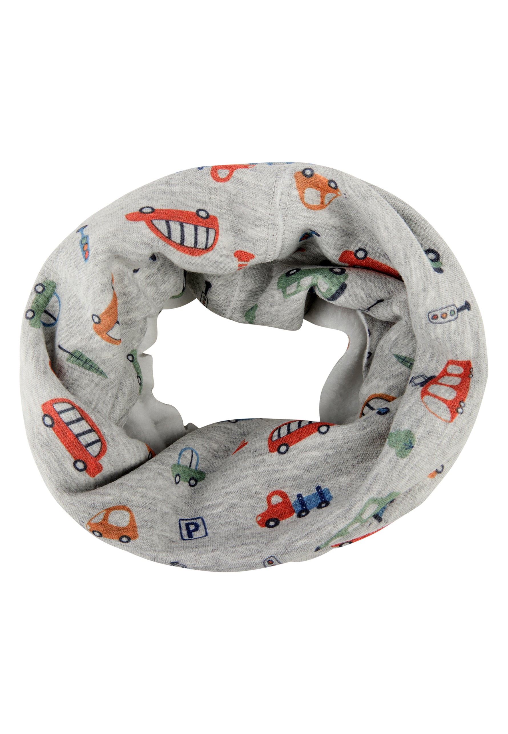 Dieser graue Schlauchschal von Sterntaler besticht durch ein charmantes Fahrzeugmuster und bietet angenehmen Tragekomfort. Ideal für Kinder, die praktische und zugleich stilvolle Accessoires lieben.