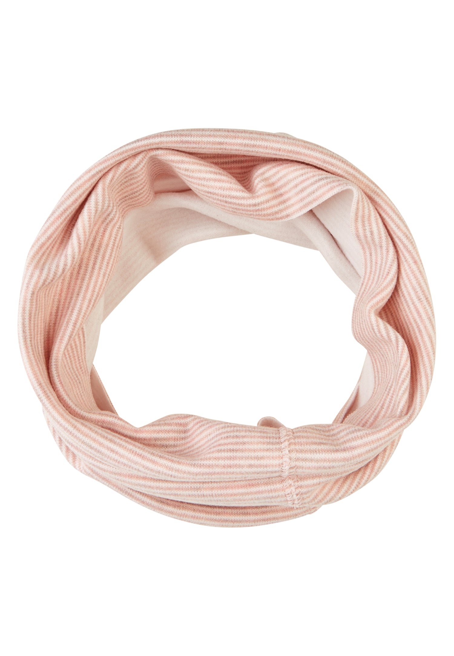 Dieser Schlauchschal von Sterntaler besticht durch sein zartes rosa Streifenmuster und bietet zugleich angenehmen Tragekomfort.