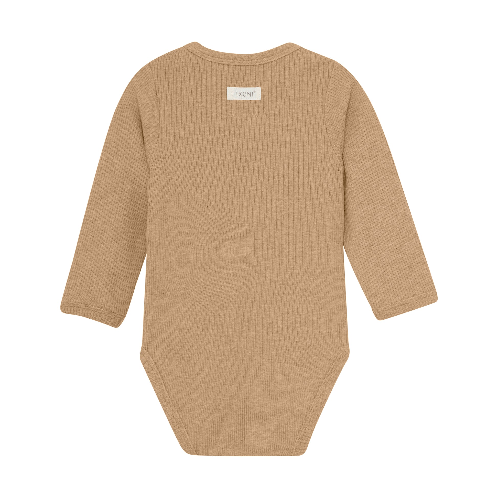 Der gerippte Wickel-Body in braun von Fixoni besticht durch eine Mischung aus Modal und&nbsp; Baumwolle und bietet somit angenehmen Tragekomfort für Ihr Baby. Das praktische Design sorgt für einfache Handhabung und hält Ihr Kind warm und geschützt. Ideal für den Alltag und vielseitig kombinierbar.