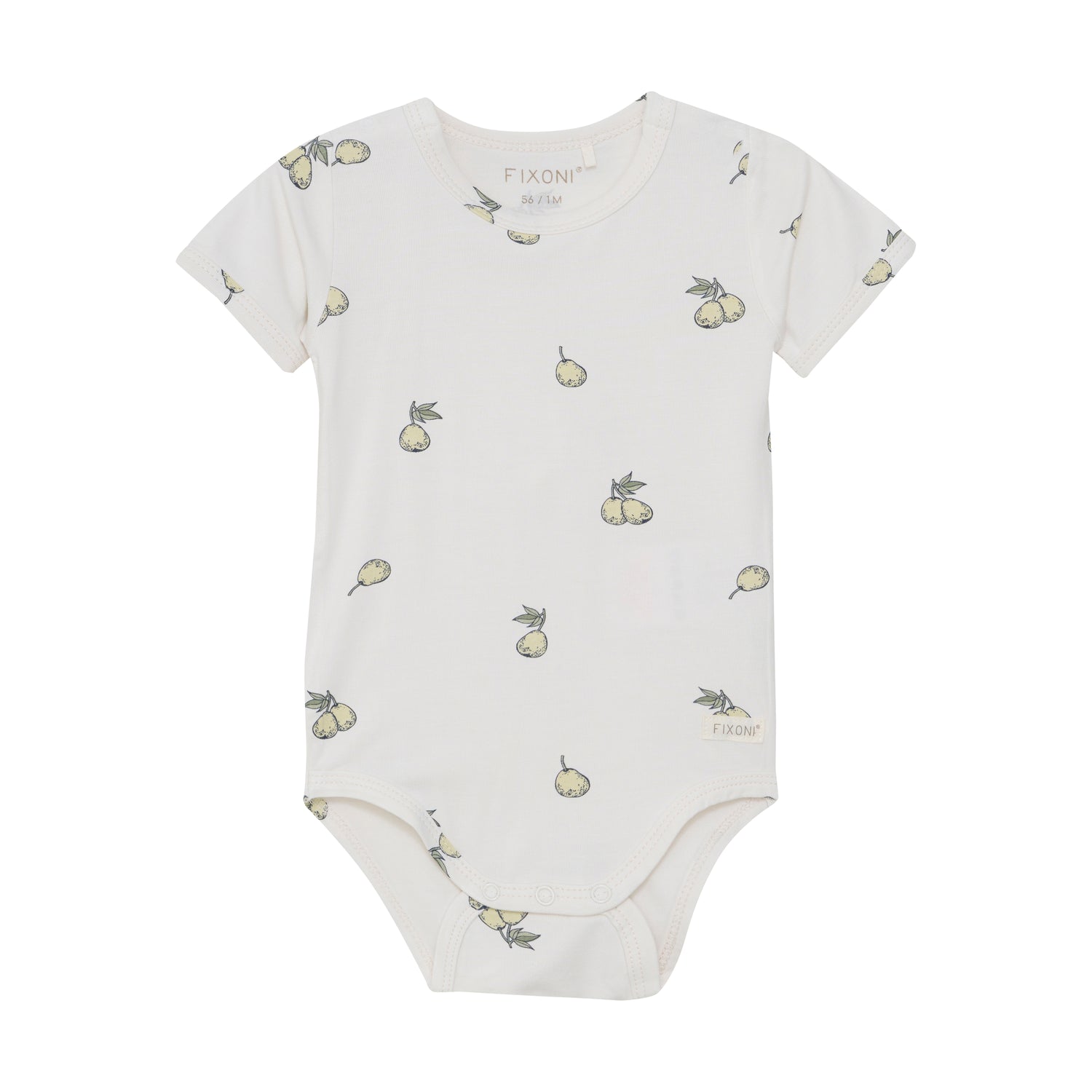 Kurzärmeliger Body von Fixoni mit charmantem Birnenmotiv – die perfekte Wahl für sommerliche Tage. Dieser stilvolle Sommerbody vereint Komfort mit einem verspielten Design für die warme Jahreszeit.