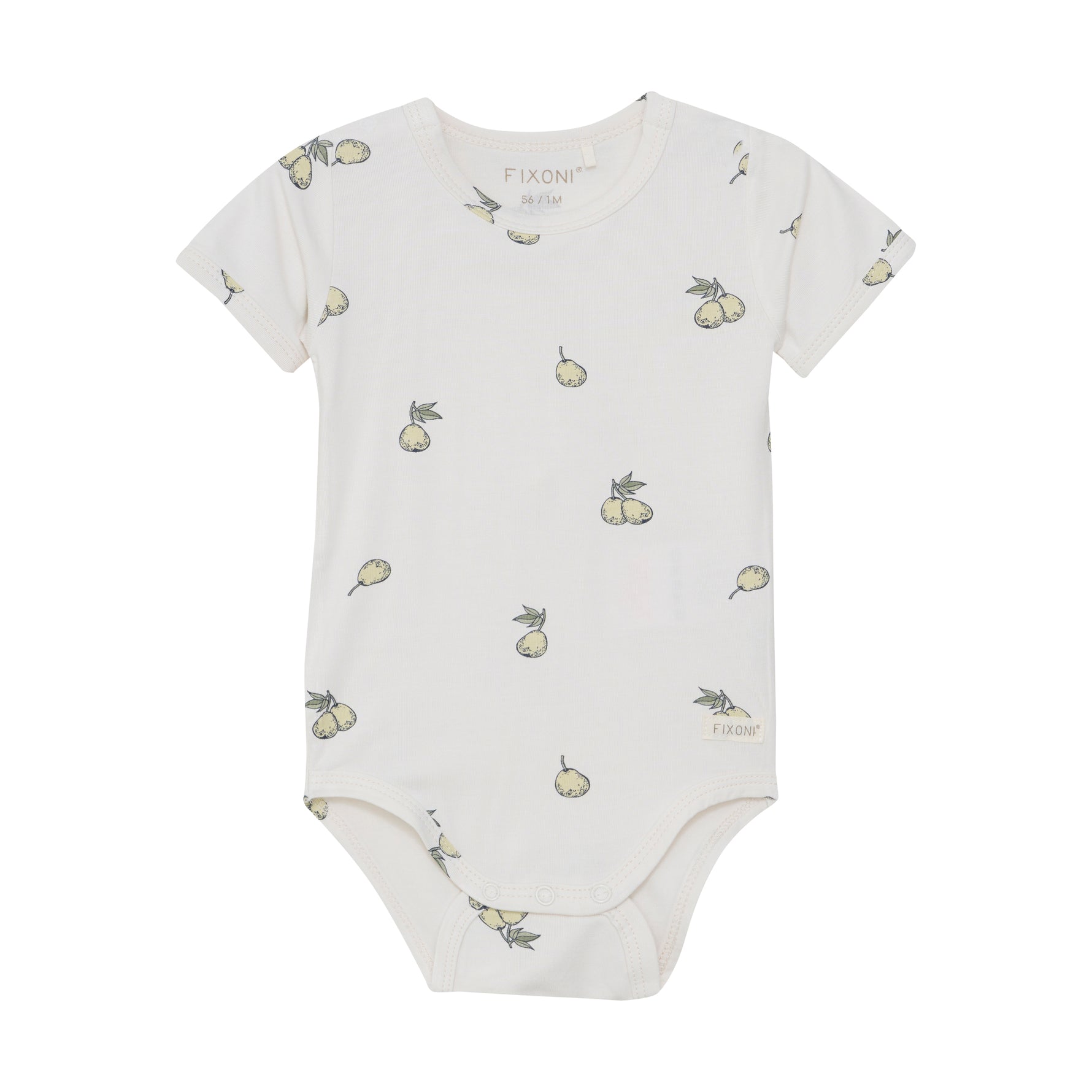 Kurzärmeliger Body von Fixoni mit charmantem Birnenmotiv – die perfekte Wahl für sommerliche Tage. Dieser stilvolle Sommerbody vereint Komfort mit einem verspielten Design für die warme Jahreszeit.