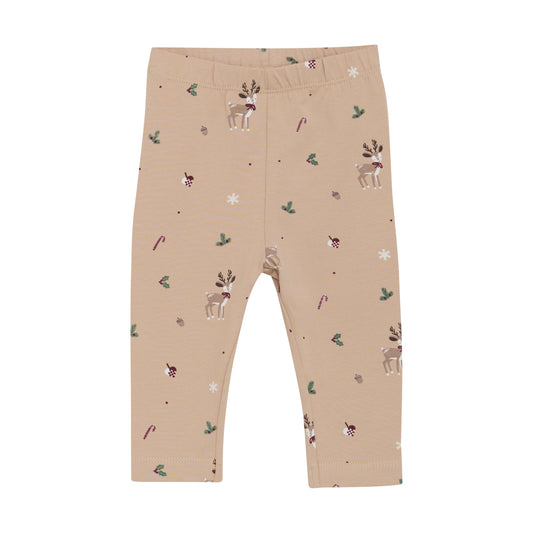 Diese beigen Leggings von Fixoni sind mit zarten Weihnachtsmotiven verziert und bringen festliche Stimmung in Ihren Alltag.