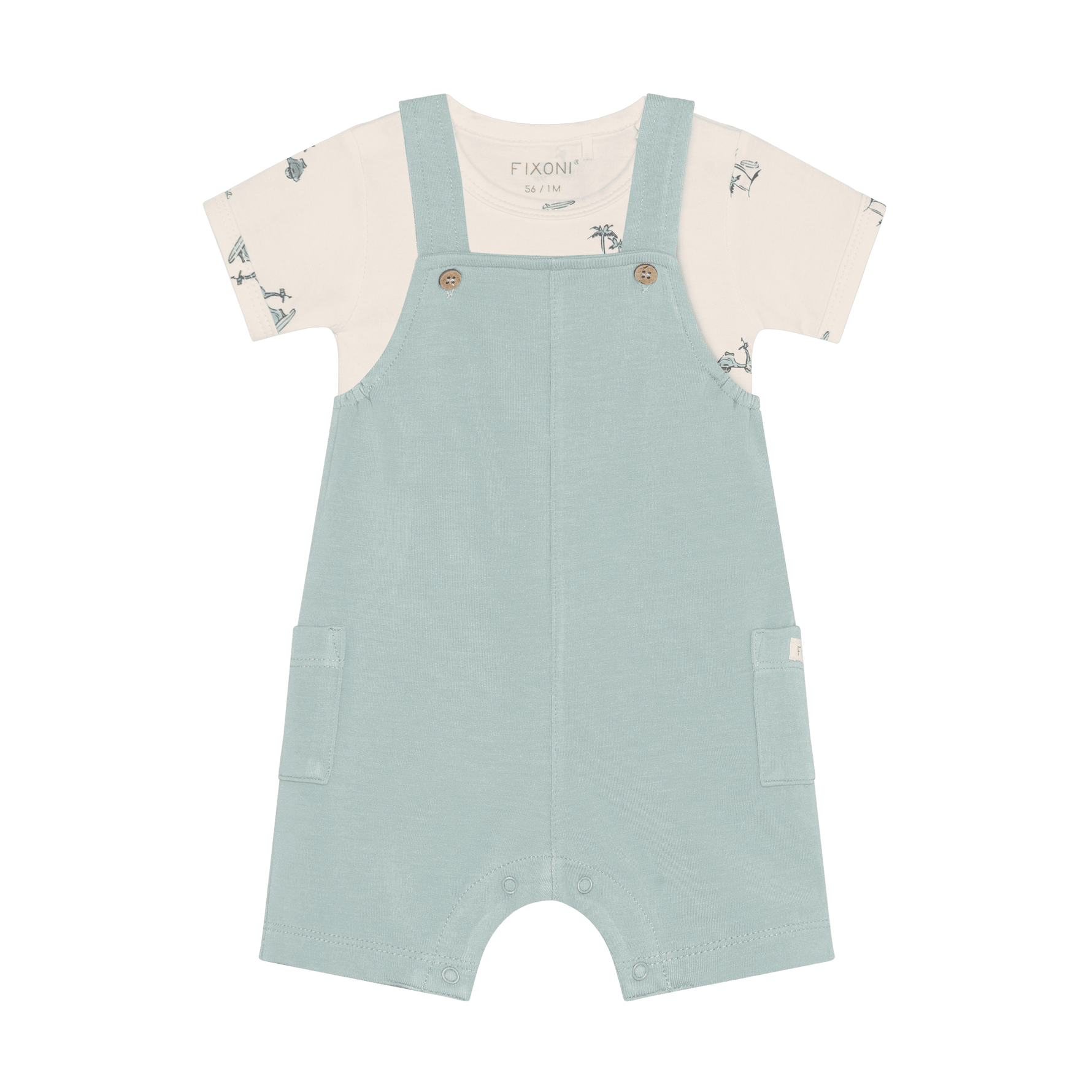 Niedliches Set mit Body und passendem Romper aus weichem Sweat-Stoff. Ideal für gemütliche Tage und sorgt für maximalen Tragekomfort bei deinem Baby.