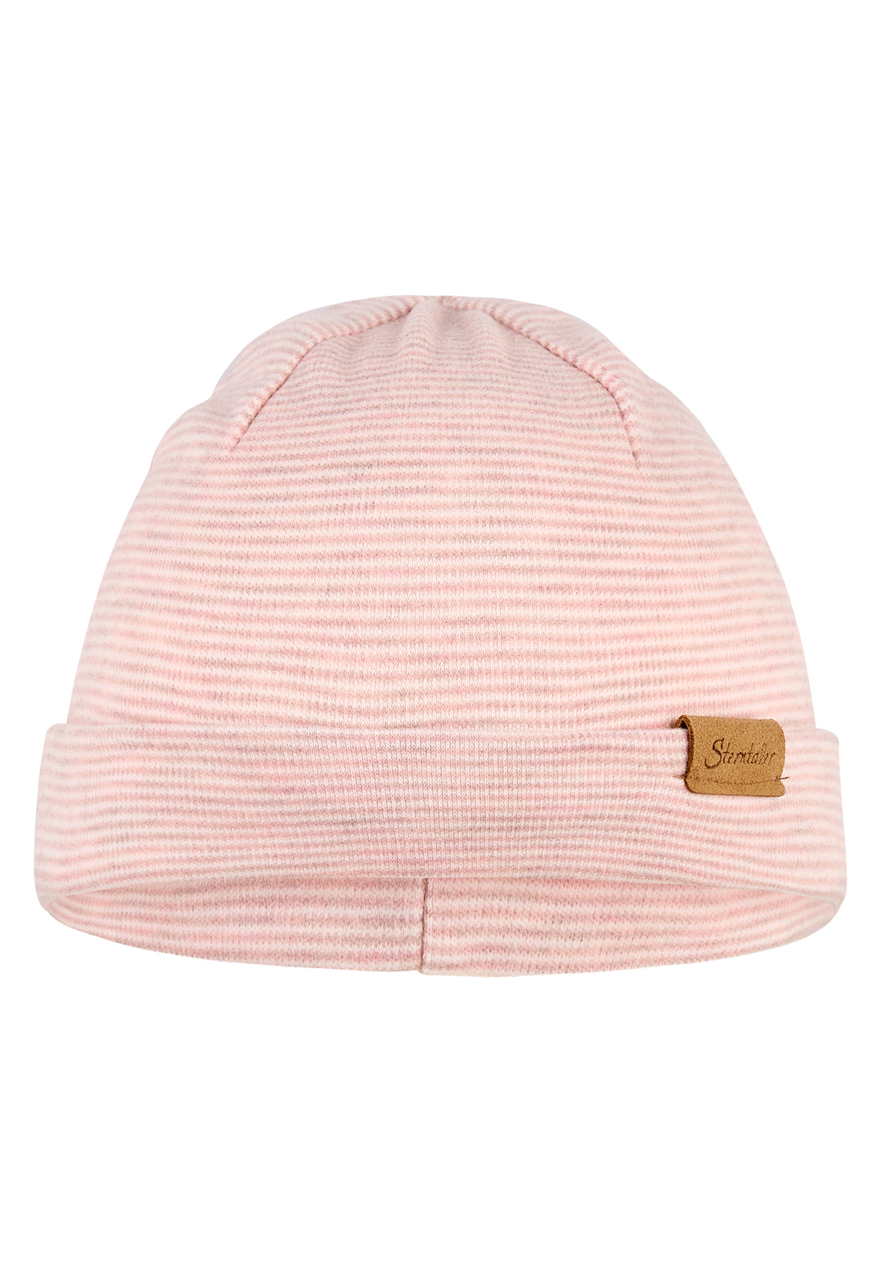 Diese Haube von Sterntaler besticht durch ihr rosa Streifenmuster und sorgt für einen charmanten Look.