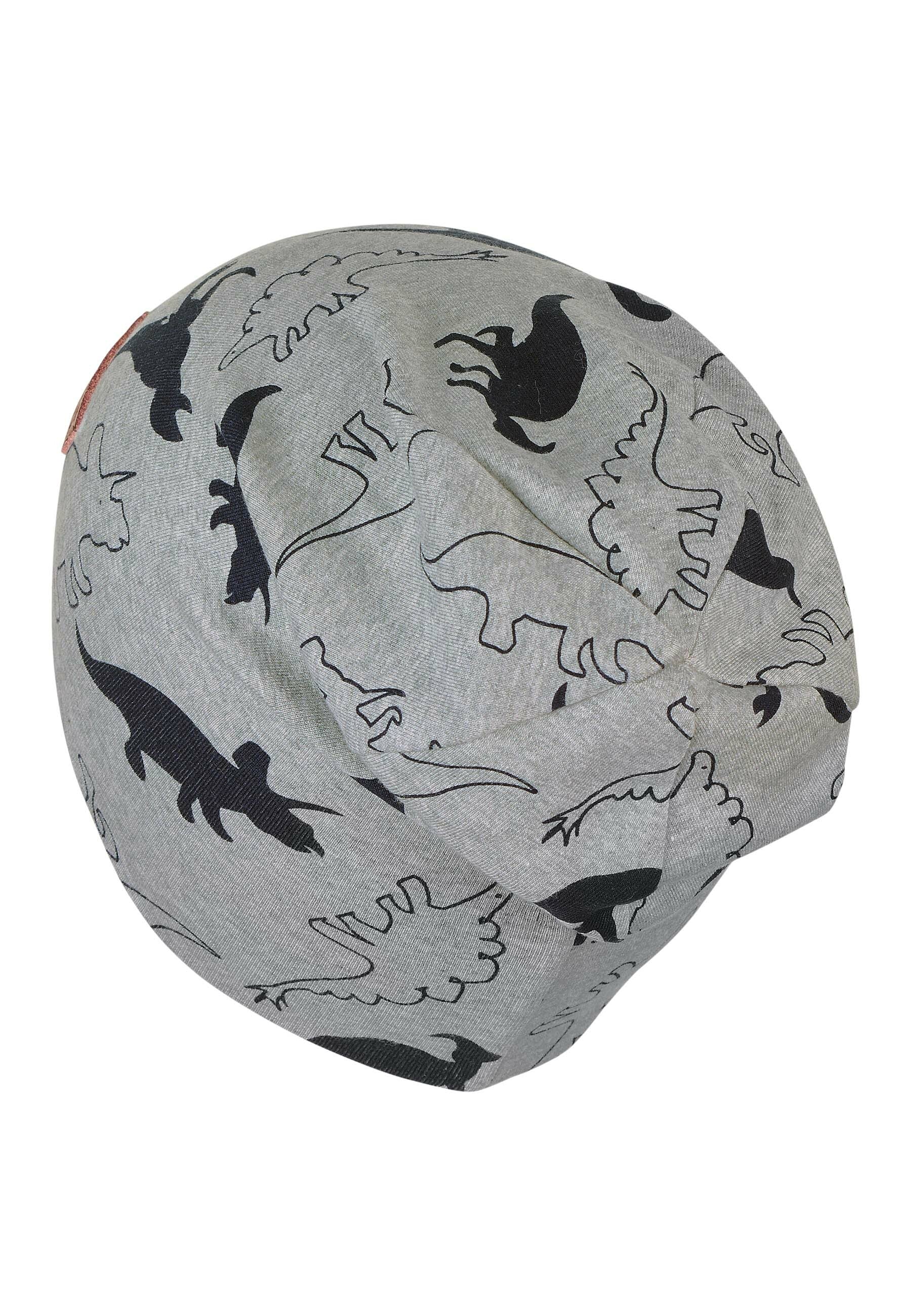 Diese graue Mütze von Sterntaler besticht durch ihr niedliches Dinosaurier-Design und sorgt für einen stylischen und warmen Auftritt.