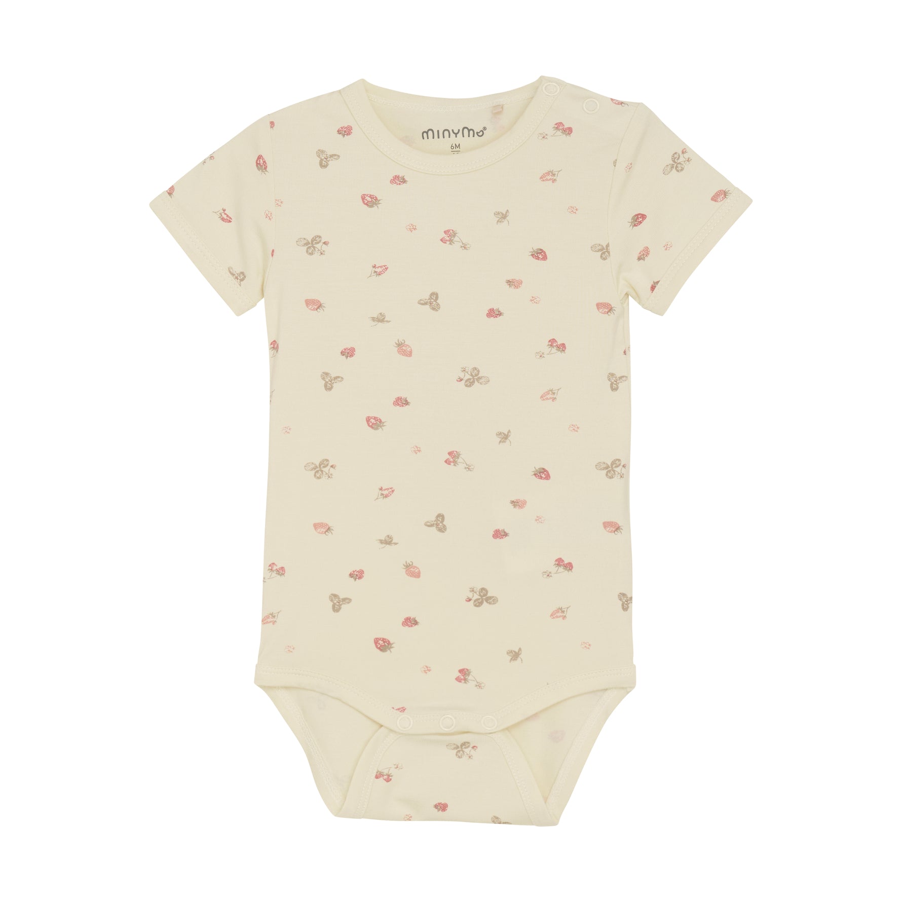 Dieses Body mit Erdbeer-Motiv von MINYMO überzeugt durch sein süßes Design und sorgt für einen charmanten Look.