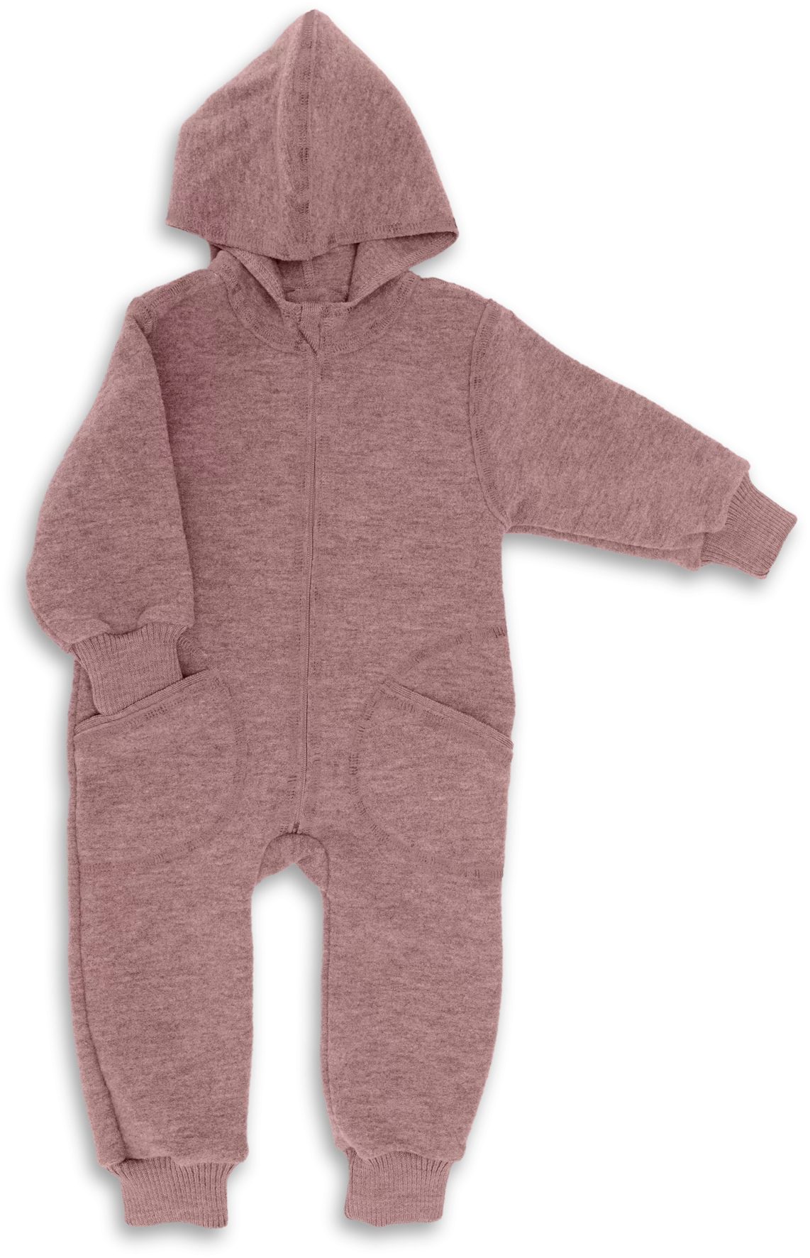 Der Baby-Walk-Overall von Engel aus 100% Bio-Merinoschurwolle hält Ihr Kind warm und gemütlich. Mit Kapuze, Reißverschluss und praktischen Taschen ist er ideal für kalte Tage draußen. Bündchen an Armen und Beinen schützen vor Wind. Schnell an- und ausgezogen – perfekt für kleine Entdecker.