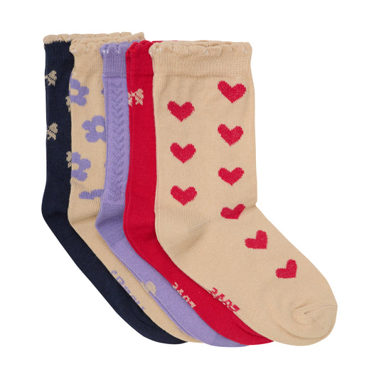 Dieses 5er Set Socken von MINYMO besticht durch charmante Muster und ansprechende Farbkombinationen.