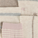 Set aus 5 Paar Socken von MINYMO mit liebevollen, dezent gehaltenen Mustern in sanften Farbtönen.