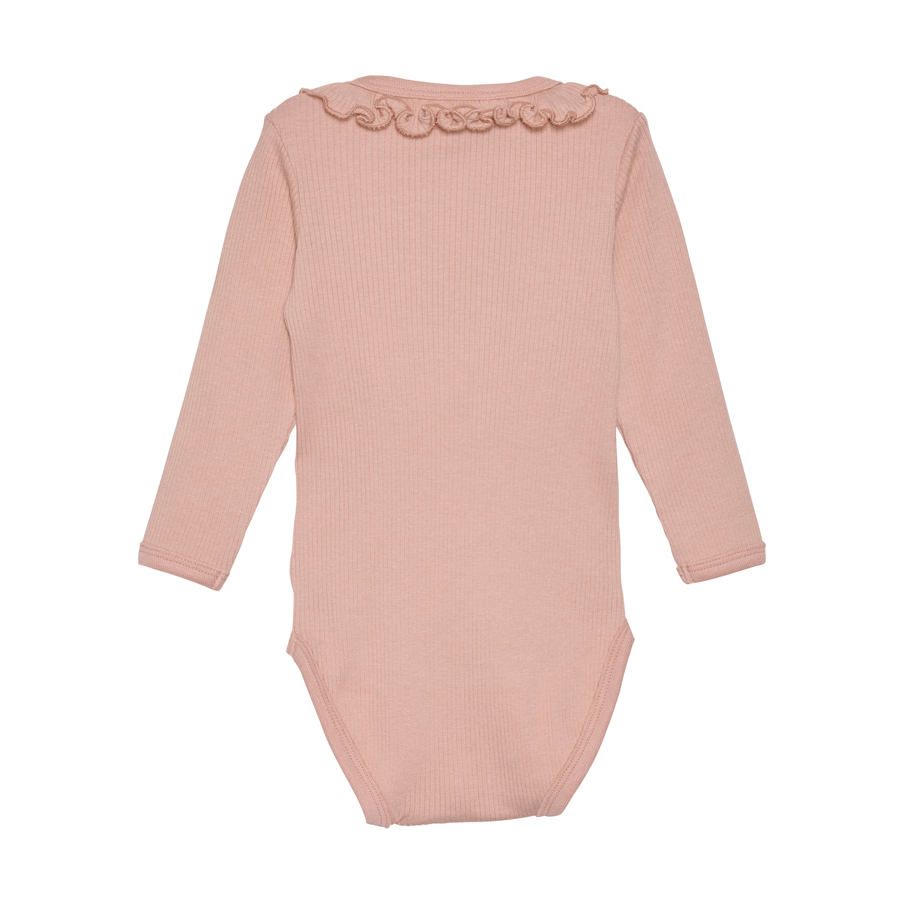 Dieses rosa Body mit verspieltem Rüschenkragen von MINYMO verleiht jedem Outfit einen charmanten Akzent.