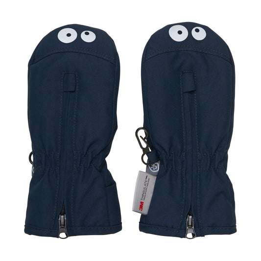Diese dunkelblauen Fäustlinge von Color Kids sind mit feinen Augendetails versehen und bieten optimalen Schutz bei kaltem Wetter.