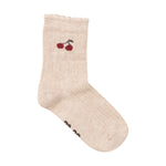 Zweierpack Socken von MINYMO, verziert mit charmanten Kirschmotiven.