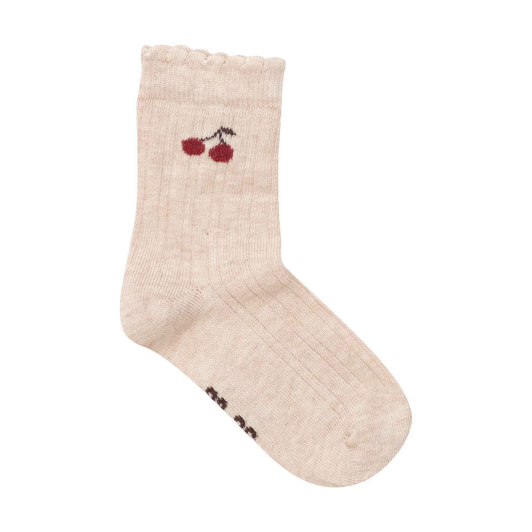 Zweierpack Socken von MINYMO, verziert mit charmanten Kirschmotiven.