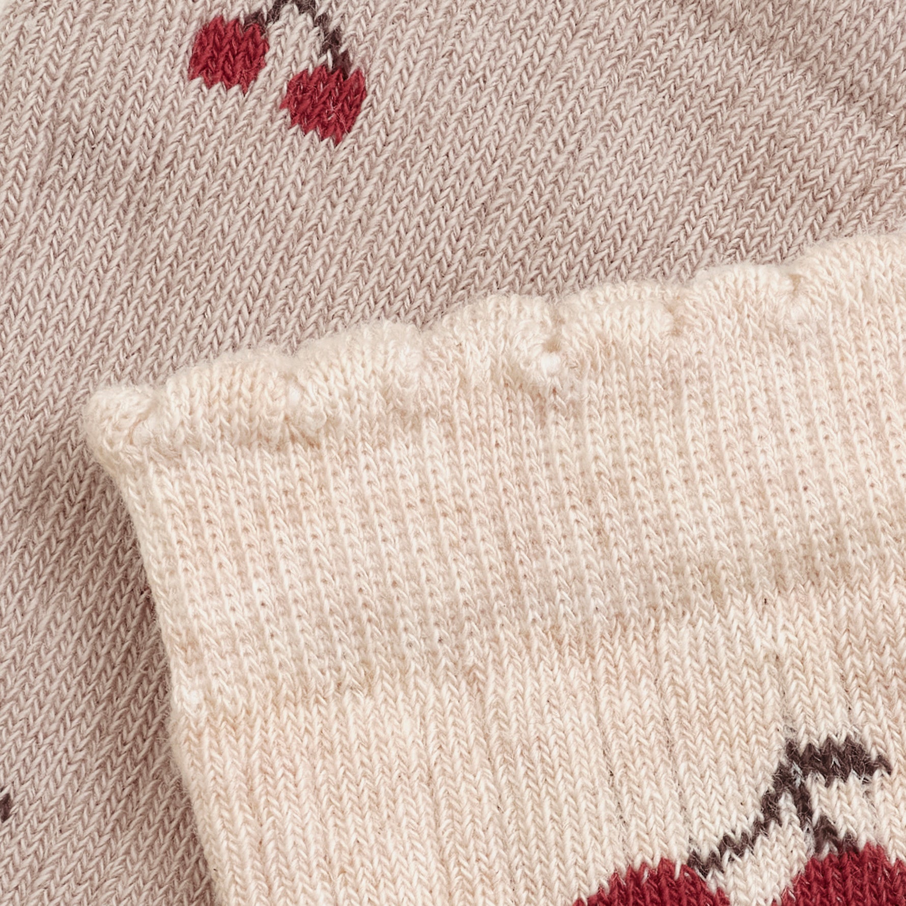 Zweierpack Socken von MINYMO, verziert mit charmanten Kirschmotiven.