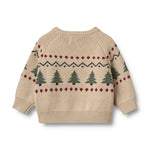 Der Jacquard Pullover Balou von WHEAT aus weicher Bio-Baumwolle bietet mit lockerem Schnitt und festlichem Weihnachtsprint genau den richtigen Komfort für spielerische Kinder. Mit elastischen Bündchen und zertifizierter Qualität ist er perfekt für gemütliche Wintertage.