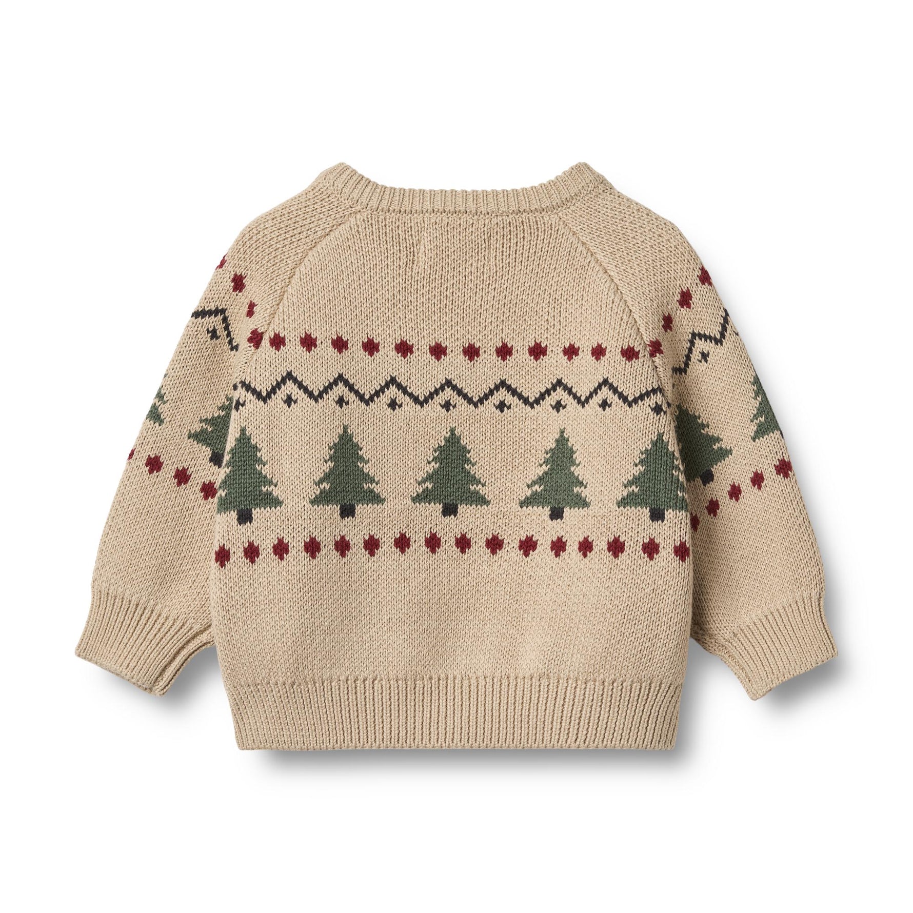 Der Jacquard Pullover Balou von WHEAT aus weicher Bio-Baumwolle bietet mit lockerem Schnitt und festlichem Weihnachtsprint genau den richtigen Komfort für spielerische Kinder. Mit elastischen Bündchen und zertifizierter Qualität ist er perfekt für gemütliche Wintertage.
