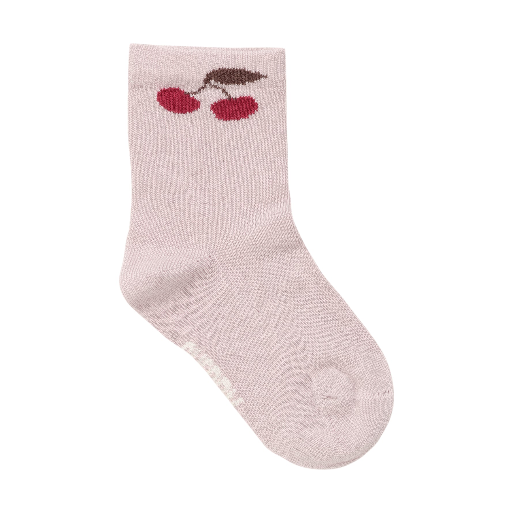 Zweierpack Socken von MINYMO mit 3D-Kirschdesigns in ansprechenden Farbtönen.