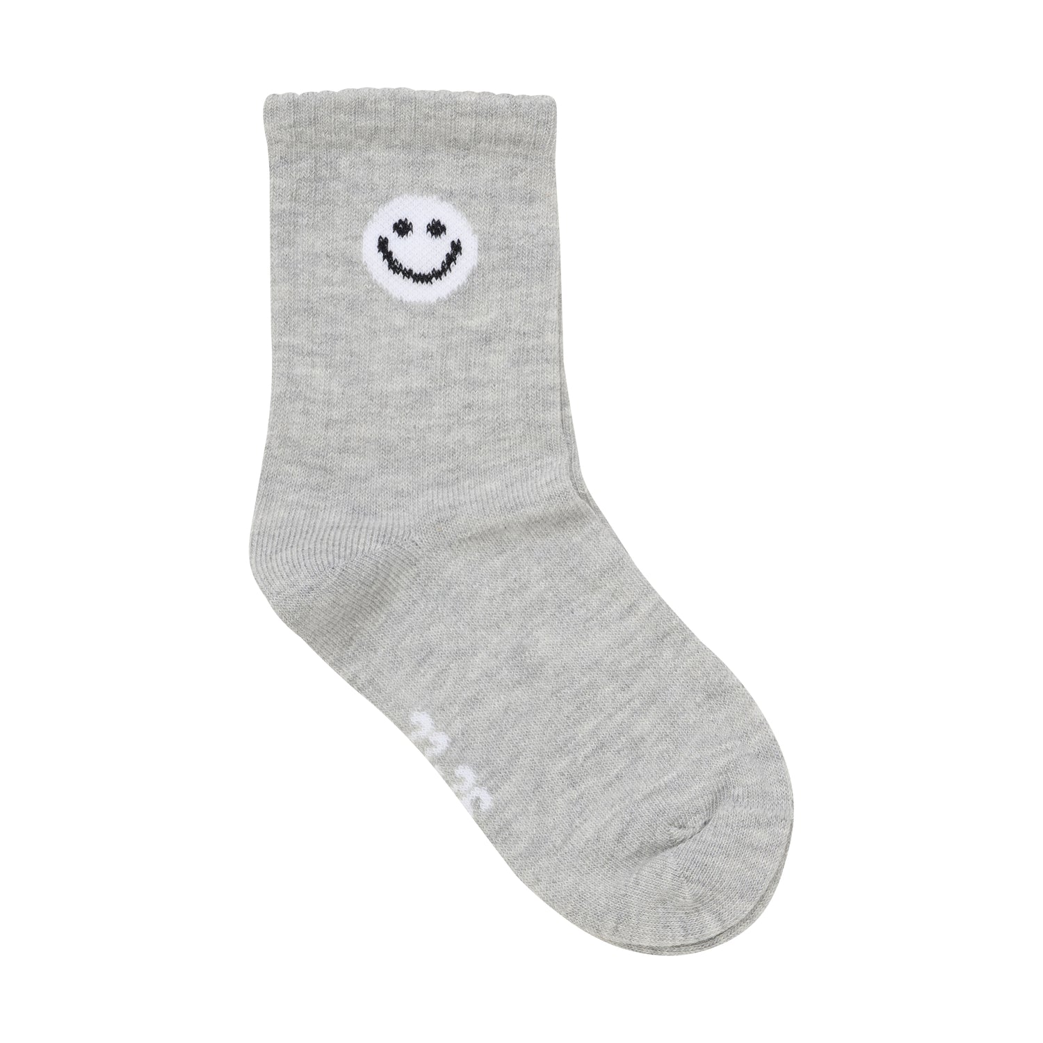 Dieses 2er-Set grauweiße Tennissocken von Minymo besticht durch ein fröhliches Smiley-Motiv und sorgt für Komfort und gute Laune beim Sport.