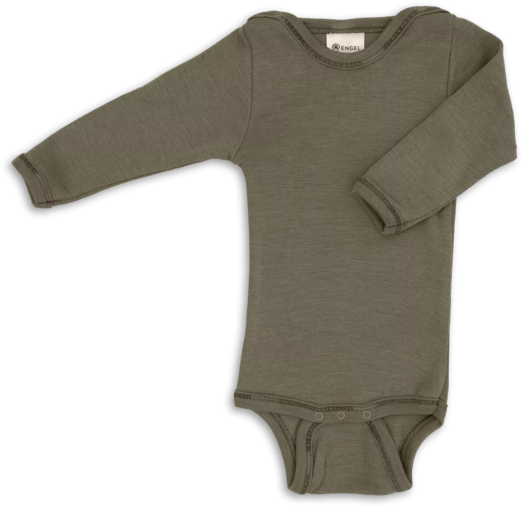Der langärmelige Baby-Body von Engel aus 70% Bio-Merinoschurwolle und 30% Seide ist weich und sanft zur empfindlichen Babyhaut. Die Druckknöpfe an der Schulter erleichtern das An- und Ausziehen. Wolle sorgt für Wärme und reguliert Feuchtigkeit.&nbsp;
