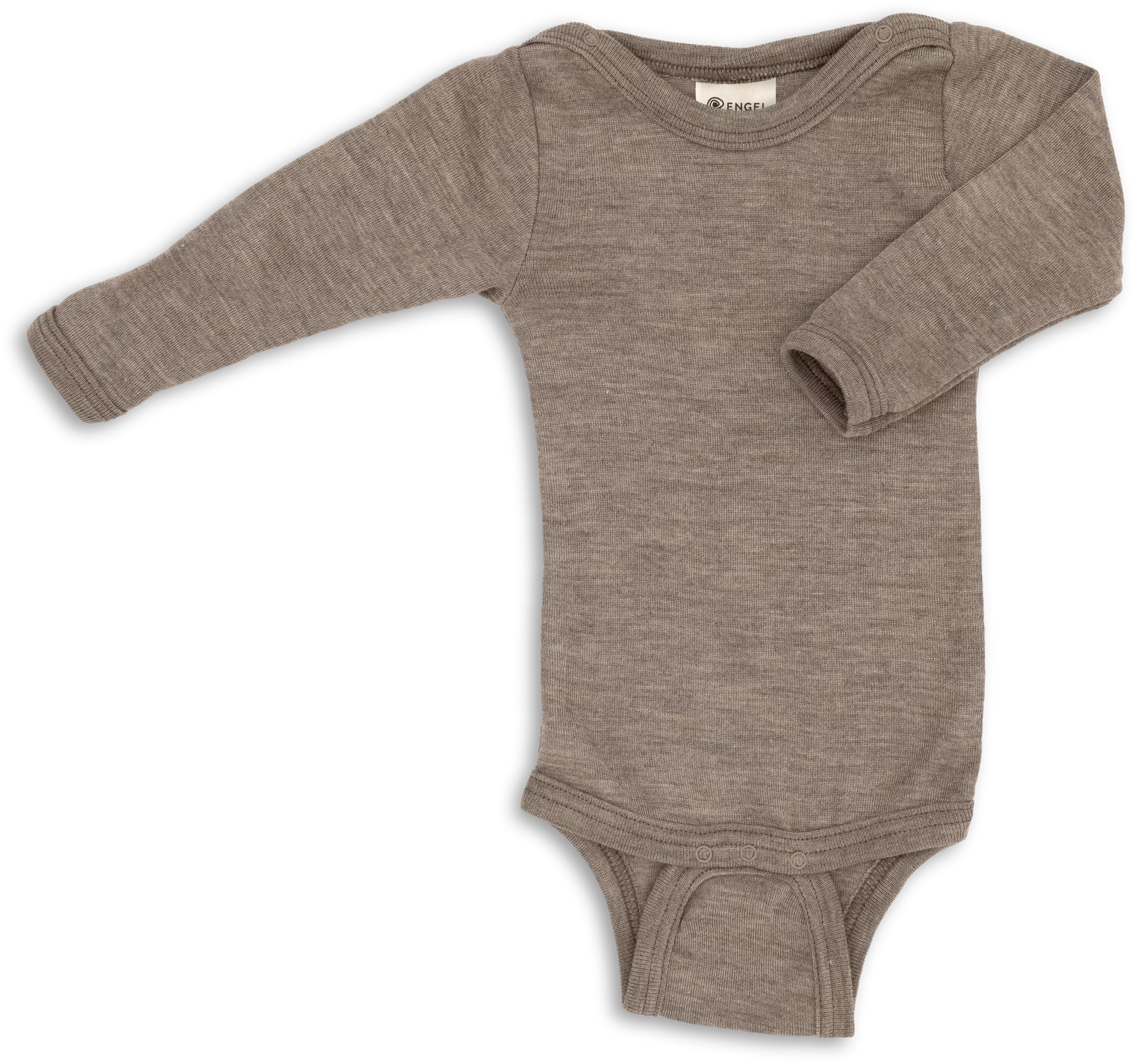 Der langärmelige Baby-Body von Engel aus 70% Bio-Merinoschurwolle und 30% Seide ist weich und sanft zur empfindlichen Babyhaut. Die Druckknöpfe an der Schulter erleichtern das An- und Ausziehen. Wolle sorgt für Wärme und reguliert Feuchtigkeit.&nbsp;
