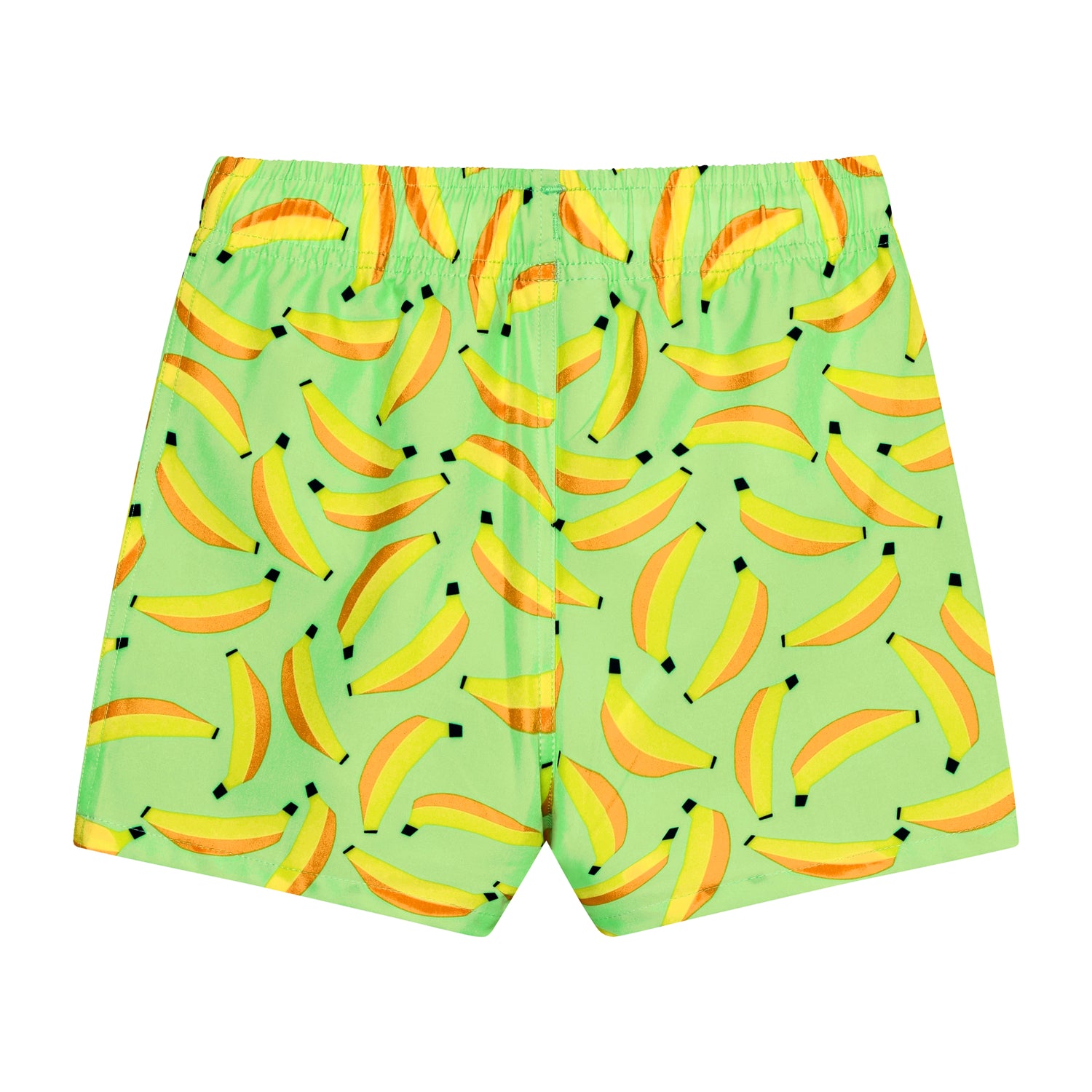 Grüne Badeshorts mit All-Over lustigem Bananenprint von Color Kids.