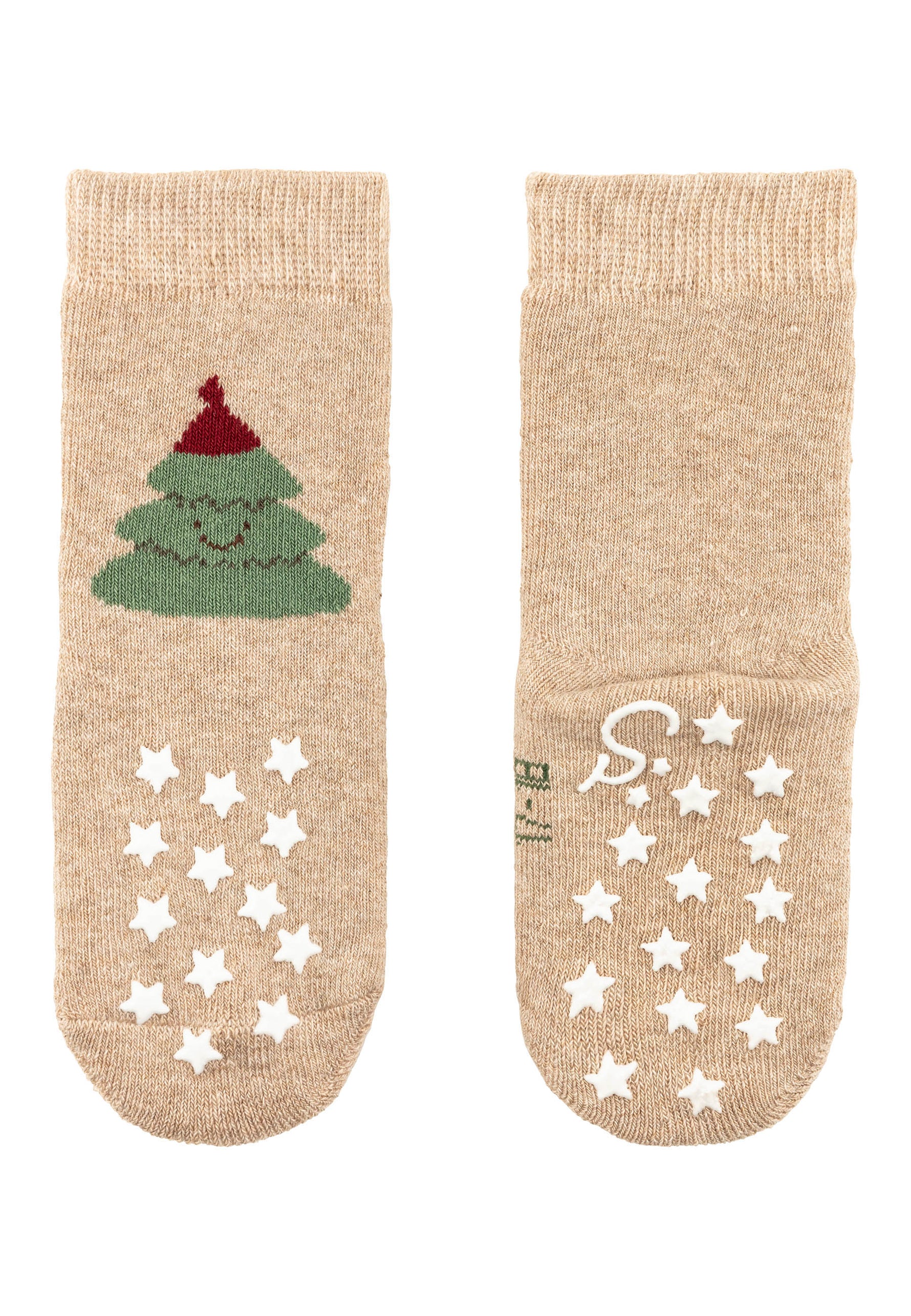 Sterntaler ABS-Socken mit festlichem Weihnachtsmotiv bieten sicheren Halt und weihnachtlichen Charme für kleine Füße.