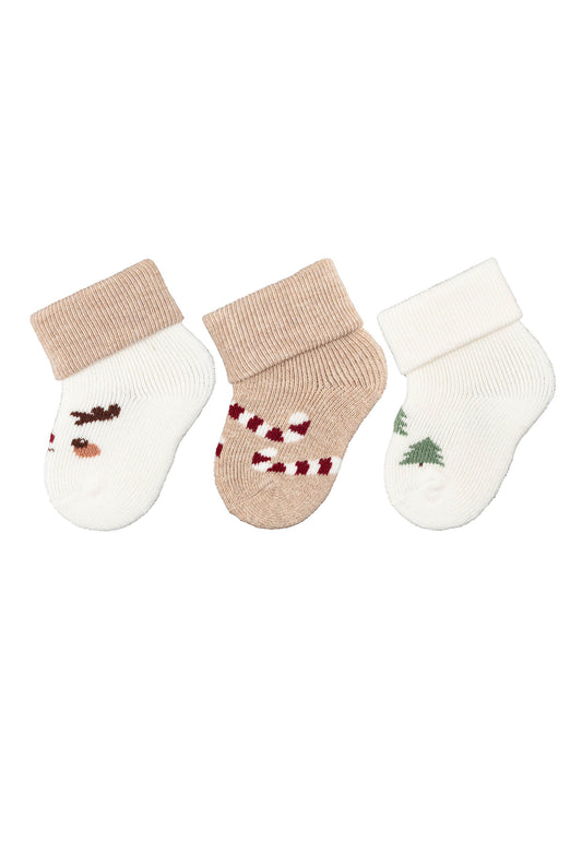 Dieses 3er-Set Weihnachtssocken von Sterntaler bringt festliche Freude und Komfort für die Kleinsten.