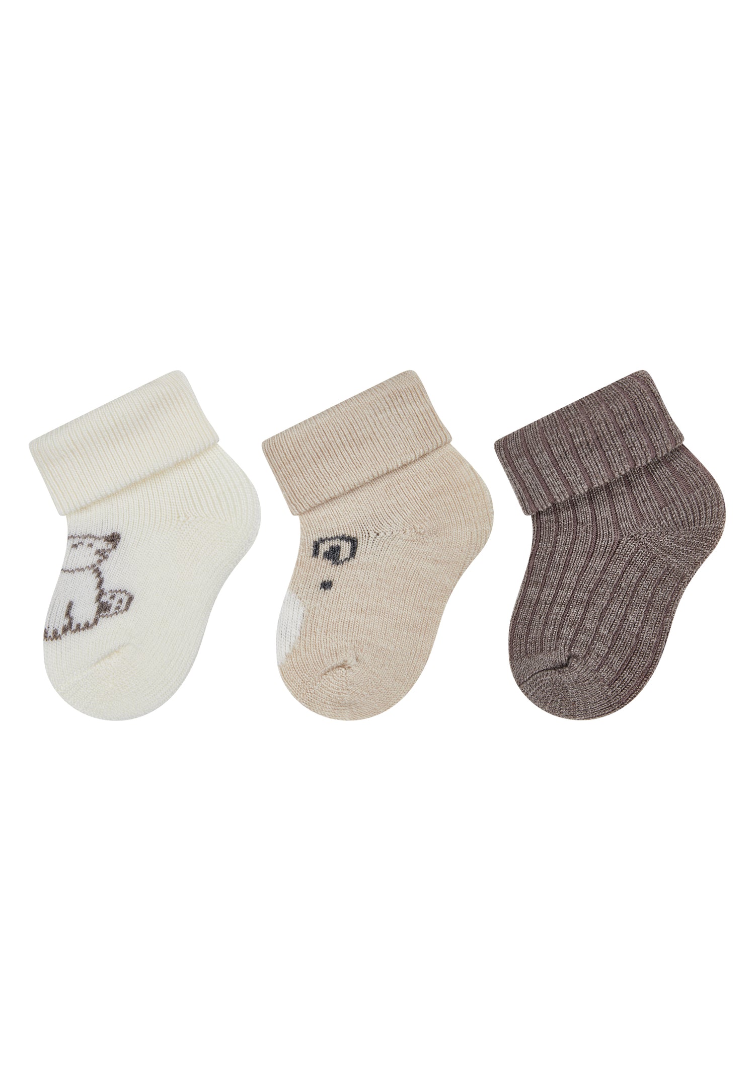 Dieses 3er-Set Socken mit niedlichen Bärenmotiven von Sterntaler bietet Komfort und Stil für die Kleinsten.