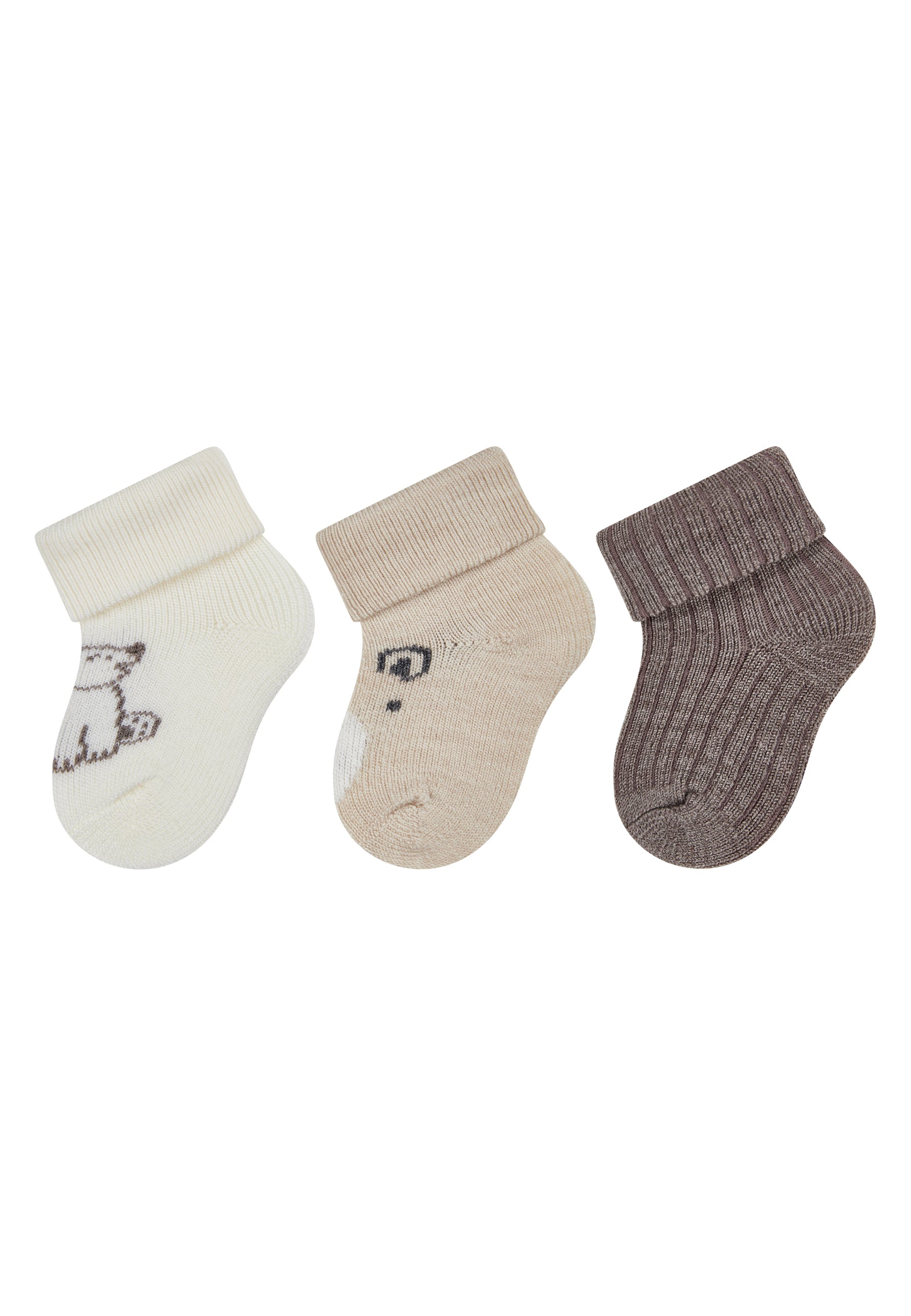 Dieses 3er-Set Socken mit niedlichen Bärenmotiven von Sterntaler bietet Komfort und Stil für die Kleinsten.