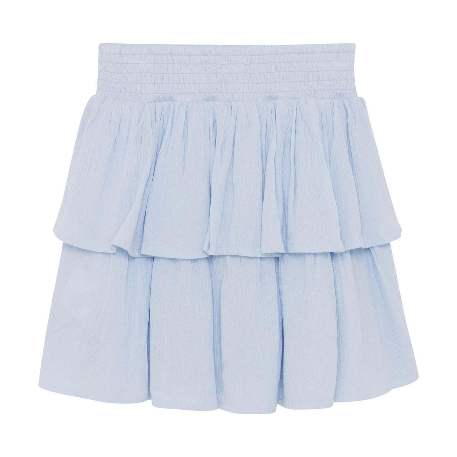 Hellblauer Crepe-Rock von Creamie. Ein zeitloser Klassiker für jeden Tag – elegant, komfortabel und vielseitig kombinierbar.