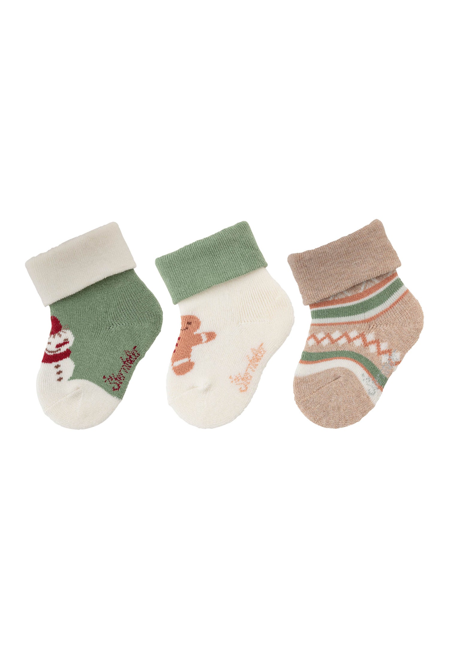 Dieses 3er-Set Baby-Socken von Sterntaler begeistert mit festlichen Weihnachtsmotiven und sorgt für warme, gemütliche Füße in der kalten Jahreszeit.