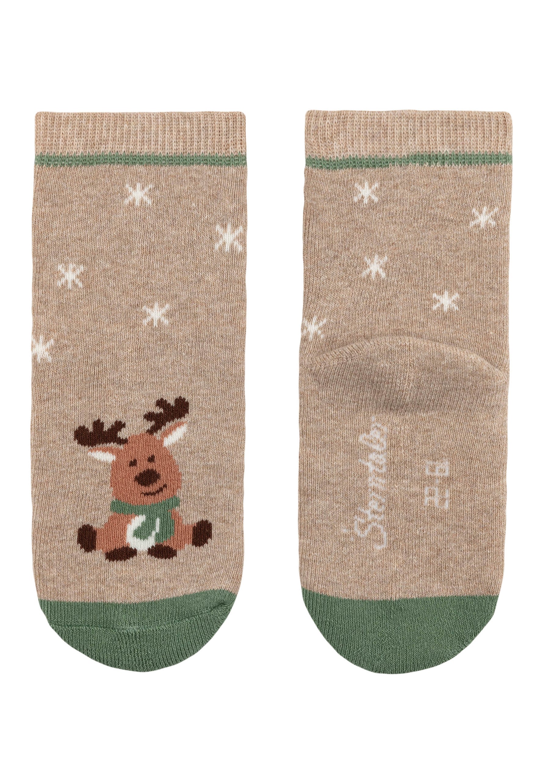 Dieses 3er-Set Weihnachtsstrümpfe von Sterntaler bringt festliche Stimmung und Komfort in Ihre Wintergarderobe.