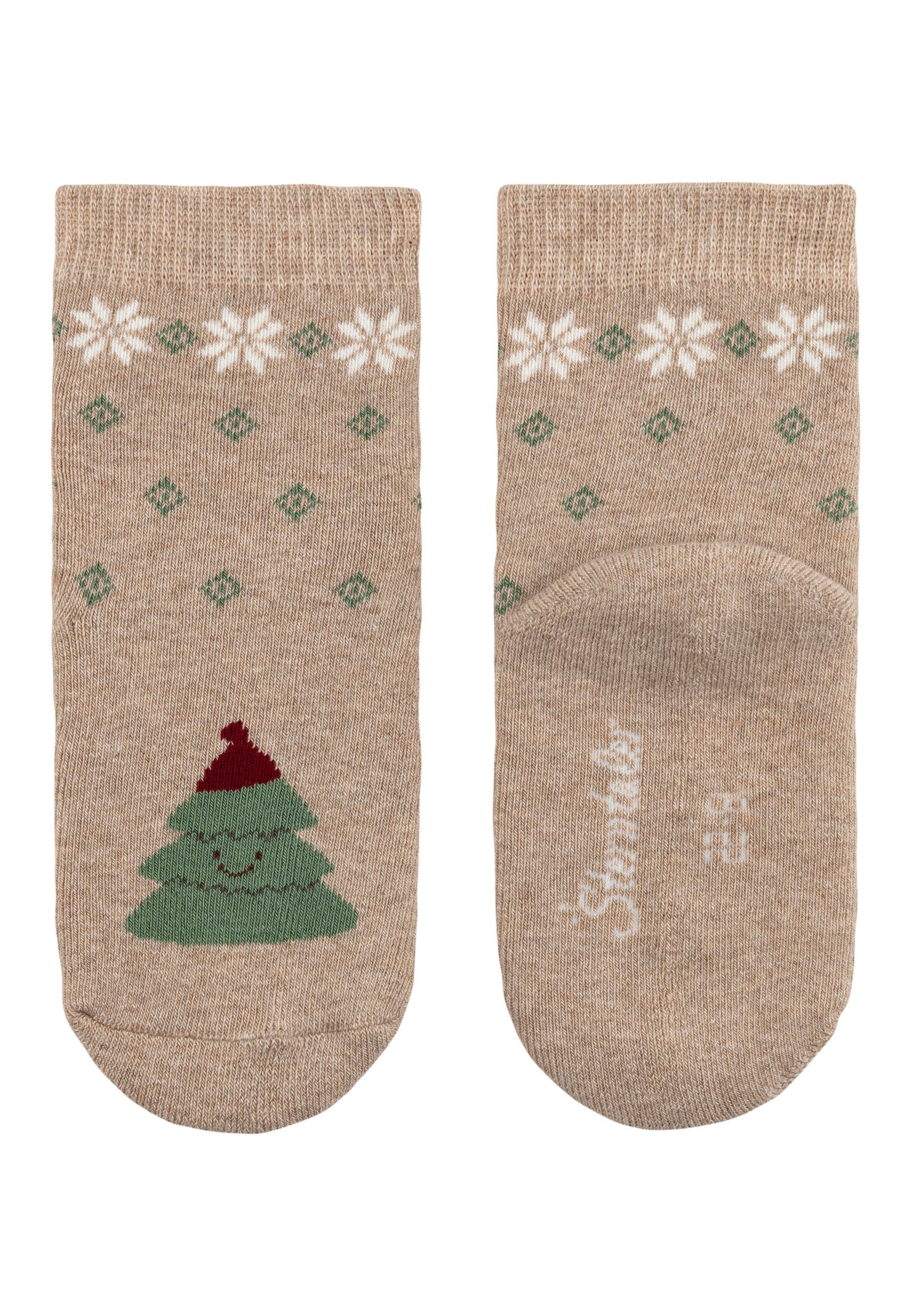 Dieses 3er-Set Weihnachtsstrümpfe von Sterntaler bringt festliche Stimmung und Komfort in Ihre Wintergarderobe.