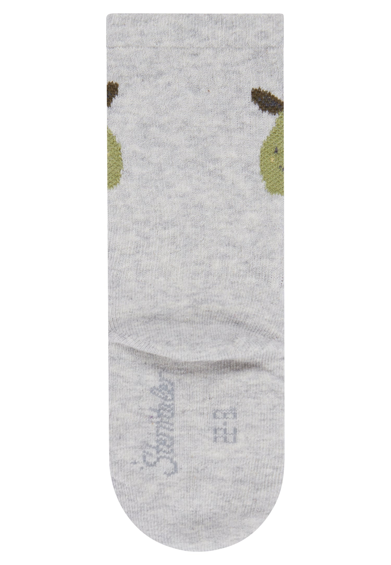 Graue Socken mit einem dezenten Birnenmotiv von Sterntaler, die Komfort und Stil perfekt verbinden.