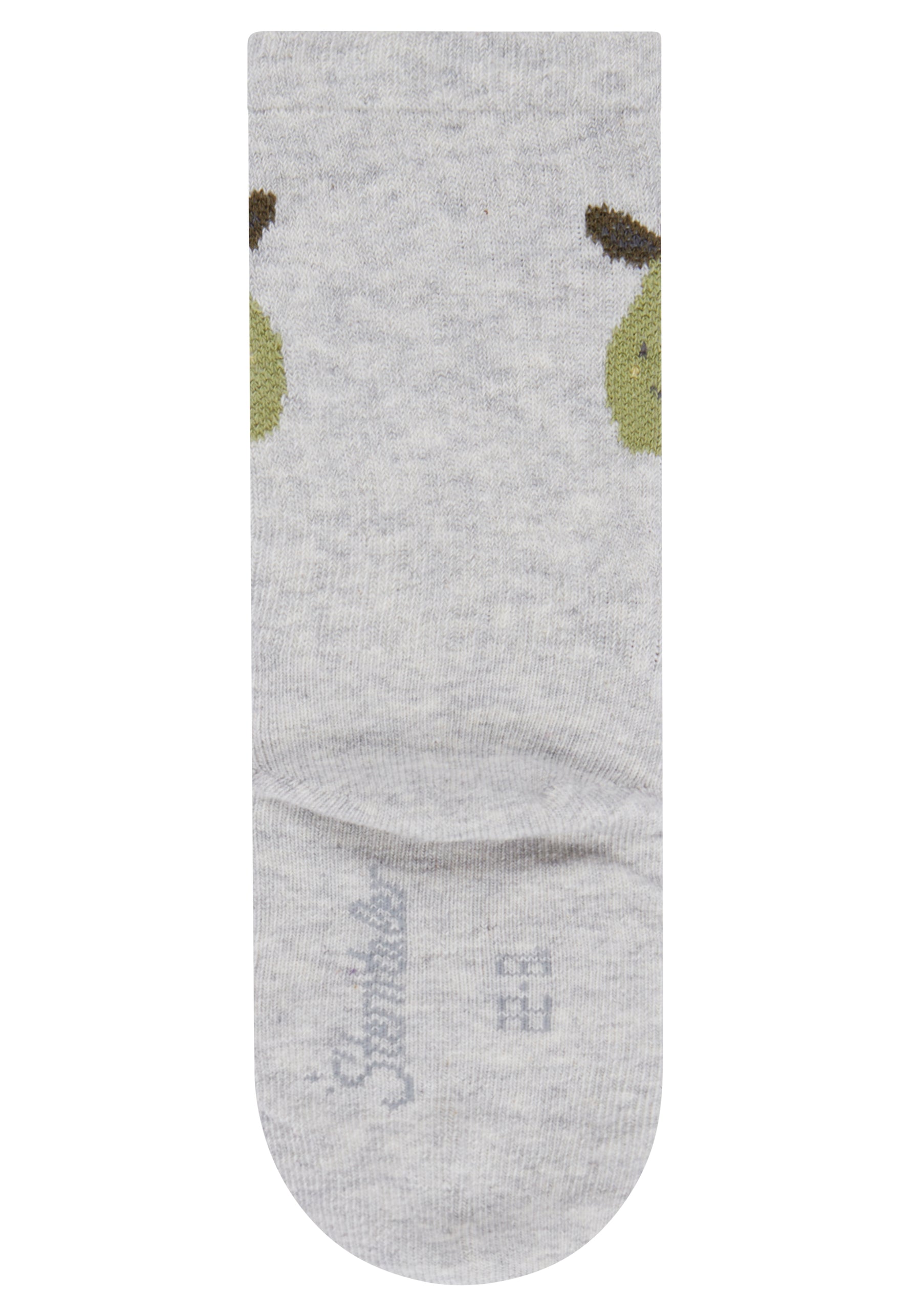 Graue Socken mit einem dezenten Birnenmotiv von Sterntaler, die Komfort und Stil perfekt verbinden.