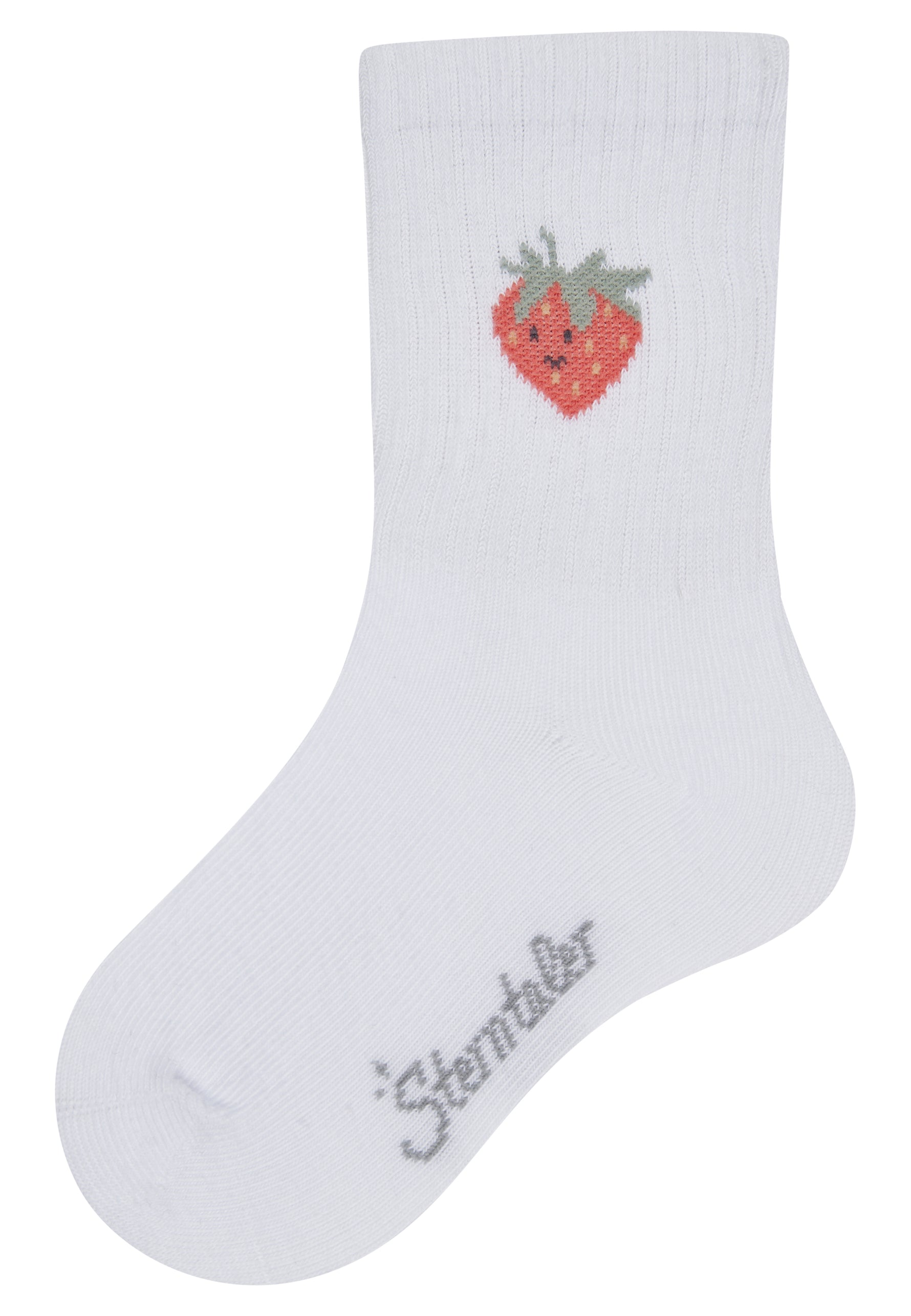 Diese weißen Socken von Sterntaler sind mit einem süßen kleinen Erdbeermotiv verziert und verleihen jedem Outfit einen frischen, verspielten Akzent.