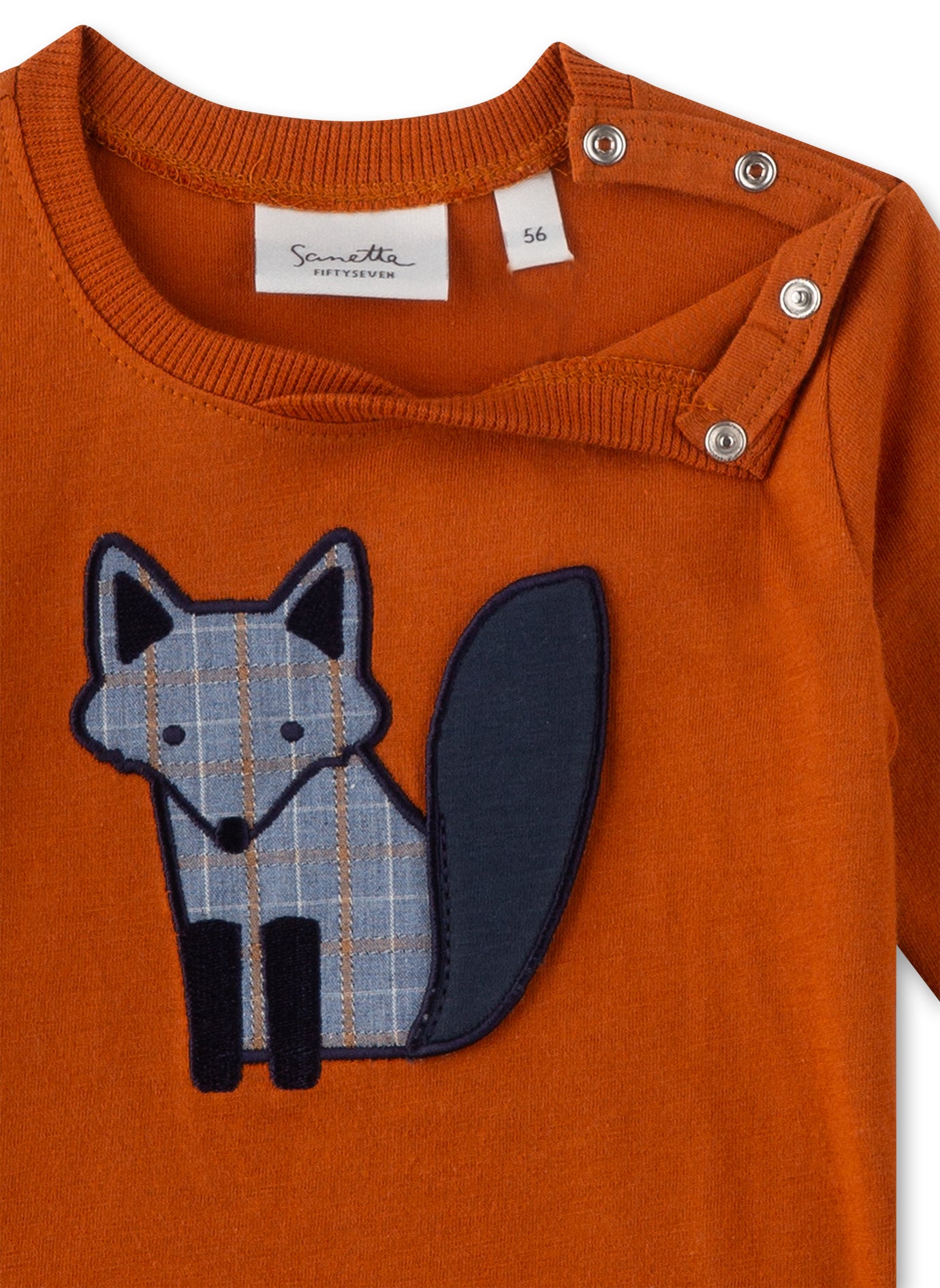 Süßes Shirt für Jungen mit einer hochwertigen Fuchs-Applikation von Sanetta Fiftyseven.