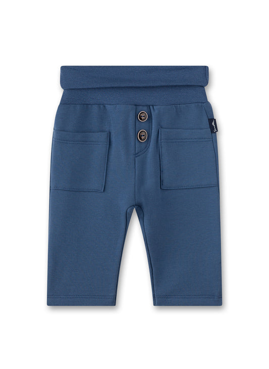 Weiche Jungen-Sweathose in Hellblau mit zwei kleinen seitlichen Beintaschen von Sanetta Fiftyseven.