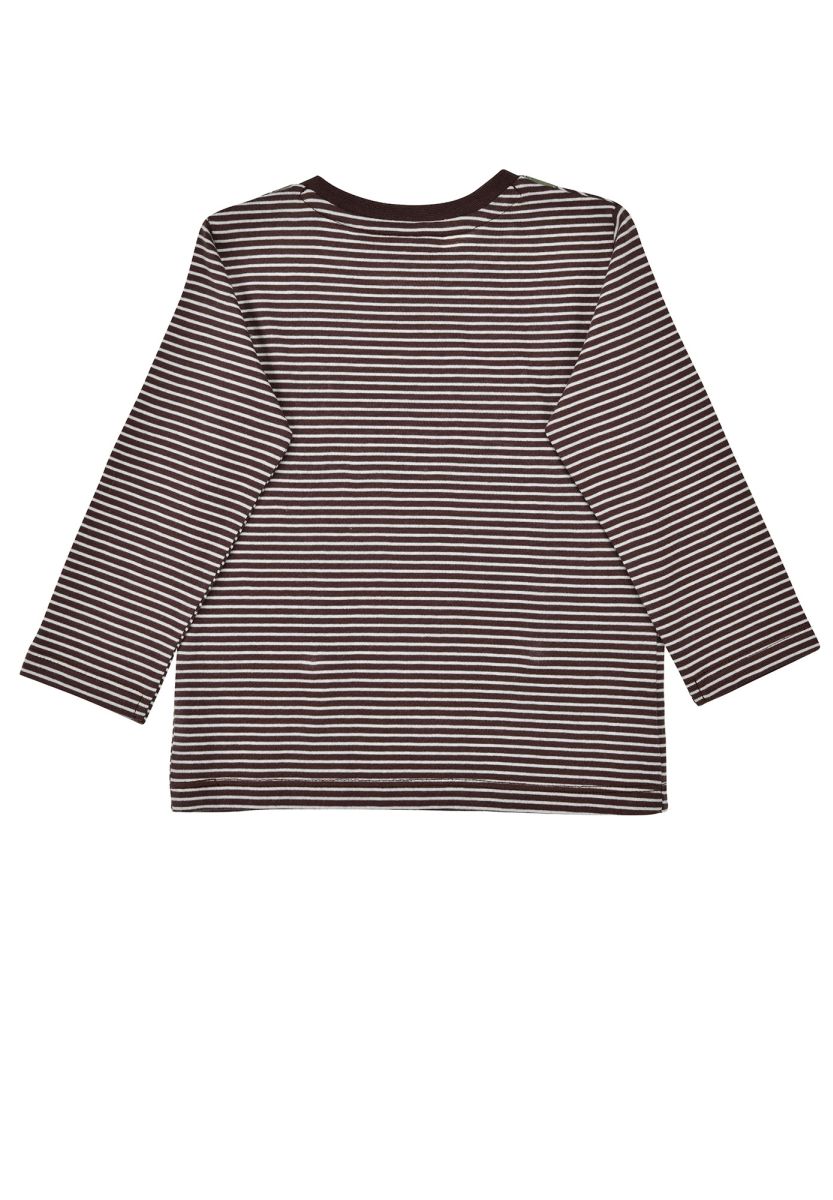 Klassisches Langarm-T-Shirt mit charmanten Traktor-Motiv und feinen Streifen von Bondi. Das weiche Single-Jersey aus 100% Baumwolle bietet optimalen Tragekomfort für Kinder. Perfekt für den Alltag – robust, pflegeleicht und zeitlos schön.