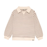 Ein gestreifter Oversized Sweater mit charaktervollem Collar von Daily Seven – perfekt für einen lässigen, modernen Look. Die Mischung aus 80 % Baumwolle und 20 % Polyester sorgt für Komfort und Langlebigkeit. Ideal zum Kombinieren mit verschiedenen Outfits.