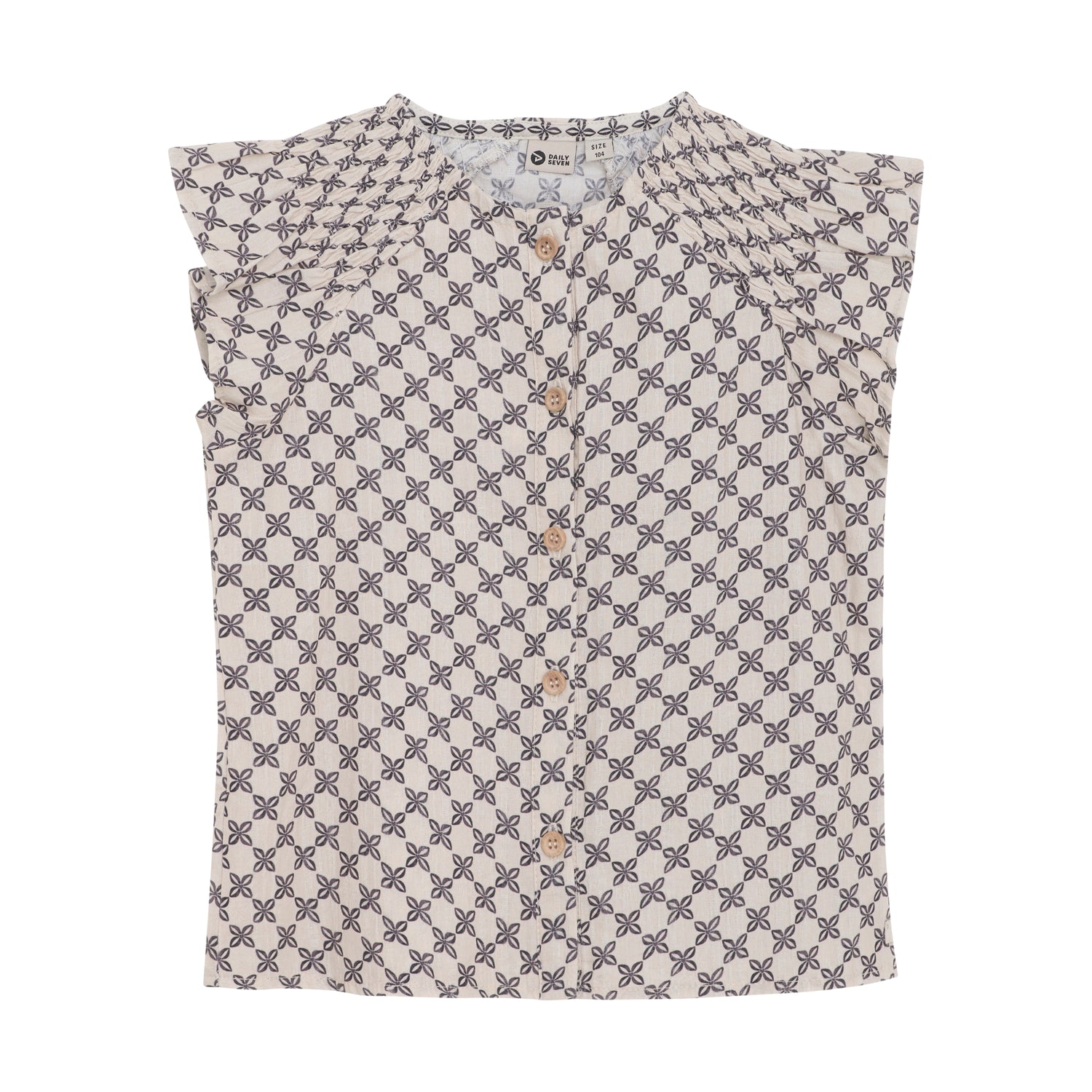 Dieses wunderschöne sommerliche Kurzarm-Shirt aus der Kollektion von Daily Seven ist ein echter Hingucker. Das schöne Muster, das das gesamte Shirt überzieht, sorgt für einen frischen und stylischen Look.