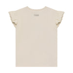 Weißes kurzarm T-Shirt mit kleinen Details von Daily Seven.