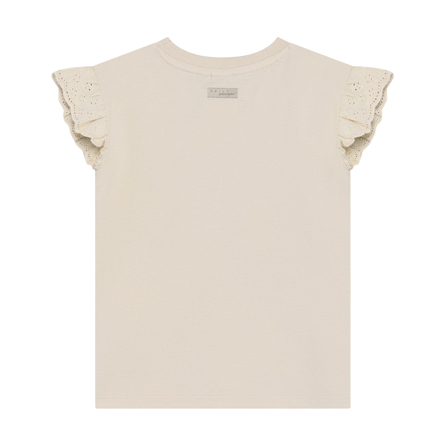 Weißes kurzarm T-Shirt mit kleinen Details von Daily Seven.