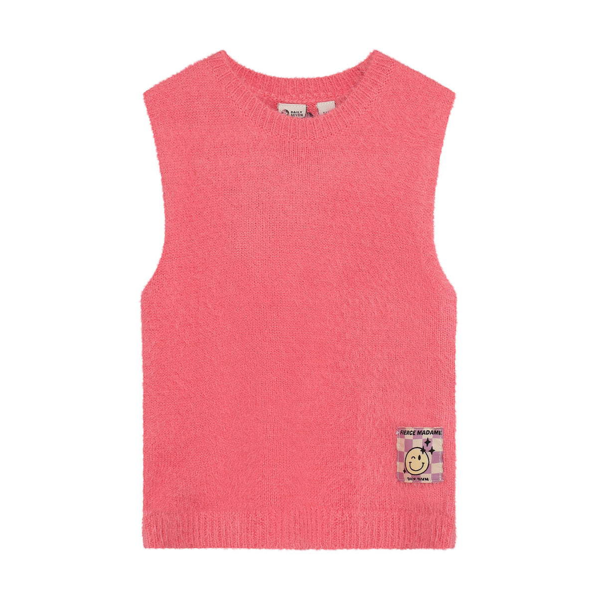 Eine elegante Knitted Vest in Rosa von Daily Seven – das perfekte Layering-Piece für jeden Stil. Die hochwertige Materialmischung bietet angenehmen Tragekomfort und langlebige Qualität. Ideal für vielseitige Kombinationen im Alltag.