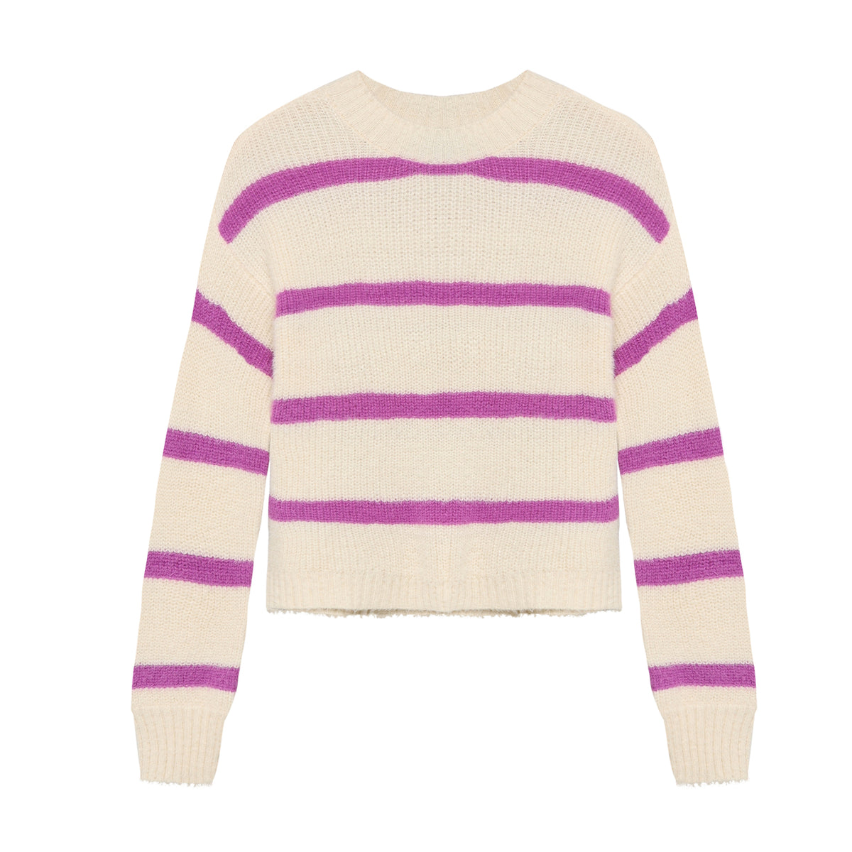 Ein weiches, gemütliches Strickoberteil mit charakteristischem rosa Streifenmuster von Indian Blue Jeans. Die hochwertige Mischung aus Polyamid und Acryl sorgt für Langlebigkeit und angenehmen Tragekomfort. Perfekt für lässige Alltags-Looks und vielseitig kombinierbar.