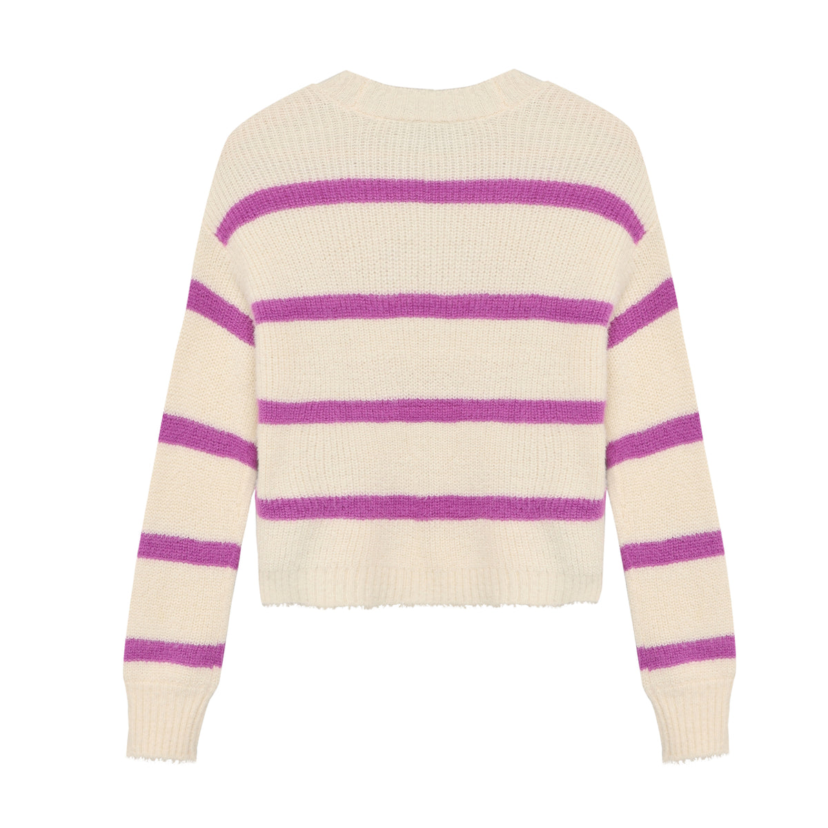 Ein weiches, gemütliches Strickoberteil mit charakteristischem rosa Streifenmuster von Indian Blue Jeans. Die hochwertige Mischung aus Polyamid und Acryl sorgt für Langlebigkeit und angenehmen Tragekomfort. Perfekt für lässige Alltags-Looks und vielseitig kombinierbar.