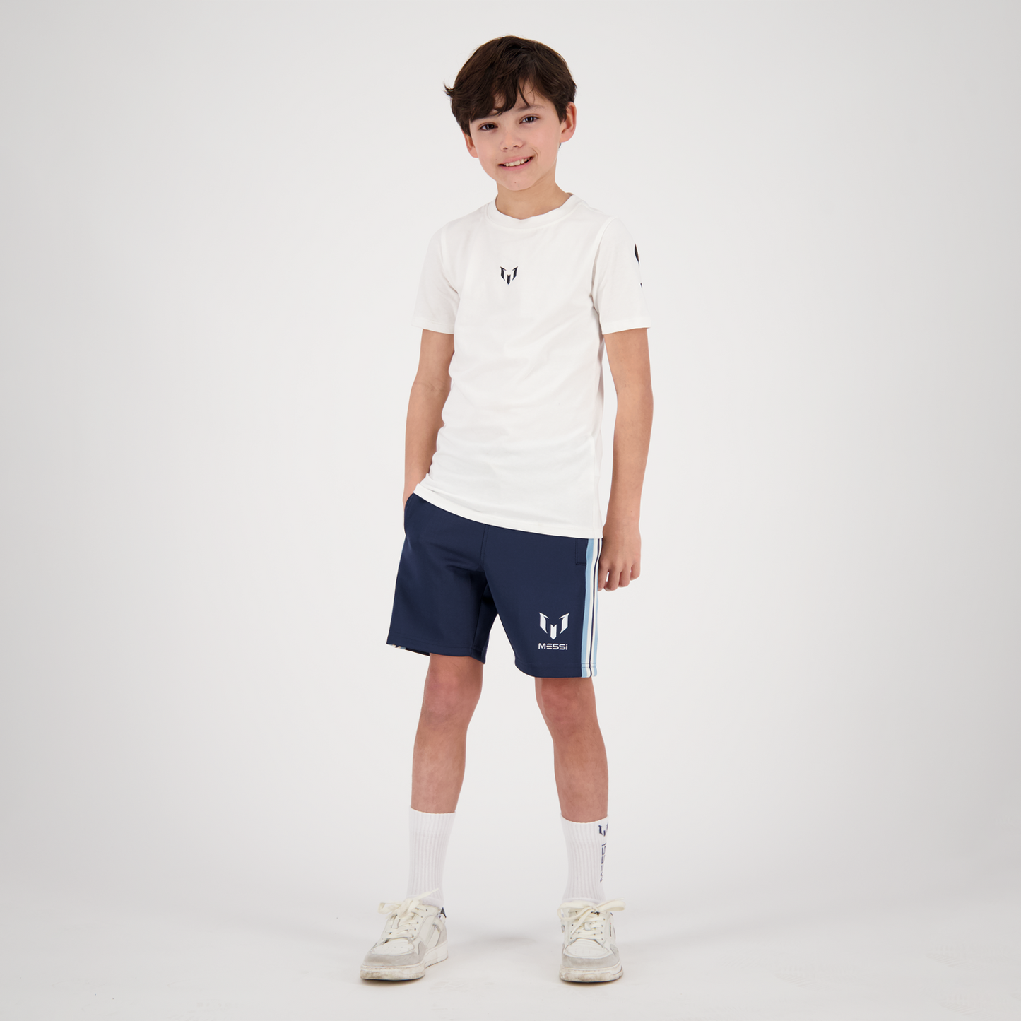 dunkelblaue kurze Short mit MESSI-LOGO