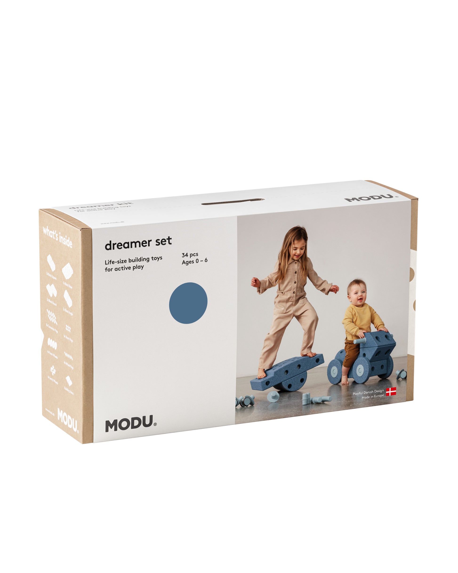 Lassen Sie Ihre kühnsten Träume wahr werden! Bauen Sie mit unserem Flaggschiff-Bauset mehr als 25 einzigartige lebensgroße Spielzeuge und Kreationen, die Sie alle fahren, schaukeln, rollen, springen, klettern und balancieren können! Das Dreamer-Set eignet sich perfekt zum Teilen unter Geschwistern und ist großartig, wenn Sie endlose kreative Möglichkeiten genießen möchten. Bauen Sie einen Lauflernwagen für Ihre Kleinen, während Ihr Ältester auf eine Rutschauto, oder bauen Sie komplexe Kreationen