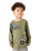 Langärmeliges Shirt von name it mit tollem Traktor-Print – ideal für kleine Fahrzeug-Fans!