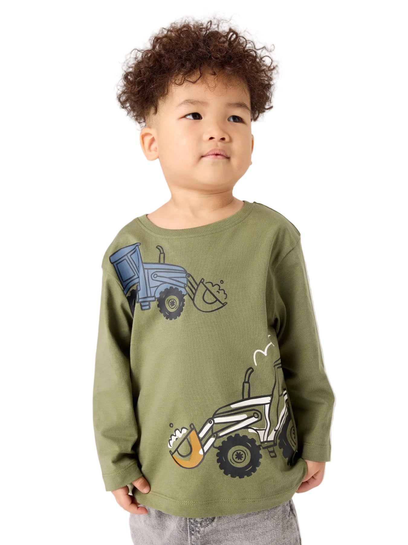Langärmeliges Shirt von name it mit tollem Traktor-Print – ideal für kleine Fahrzeug-Fans!